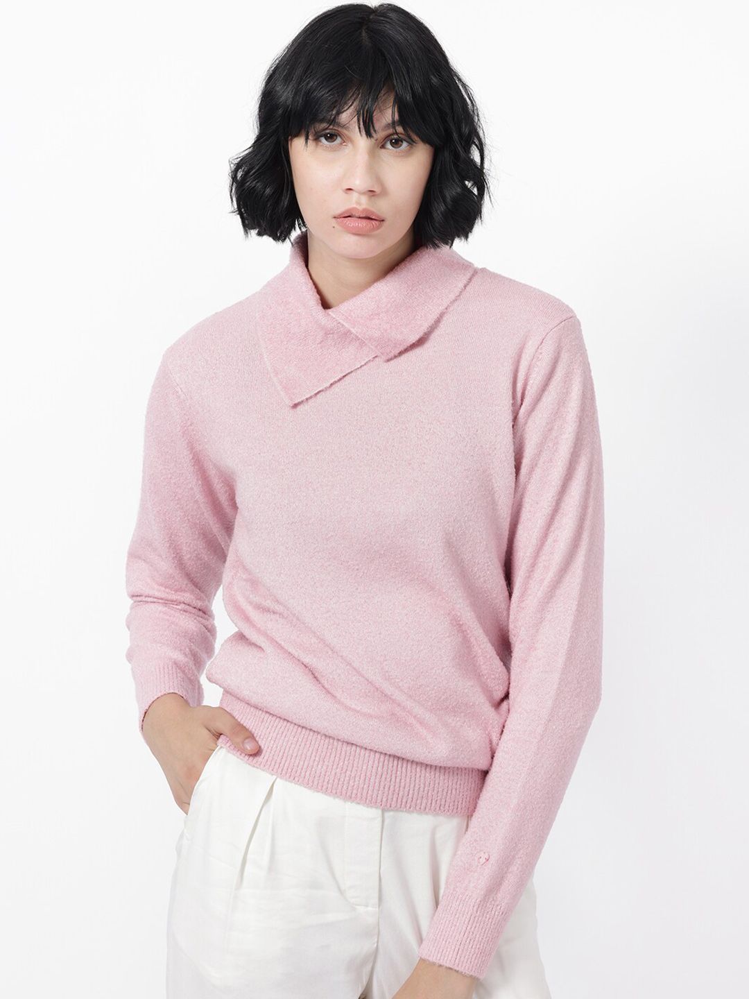 RAREISM Cowl Neck Acrylic Pullover