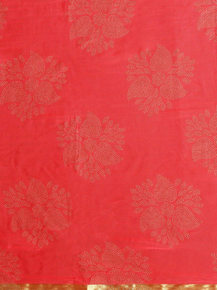 Saree mall Peach-Coloured & Gold-Toned Zari Sarees