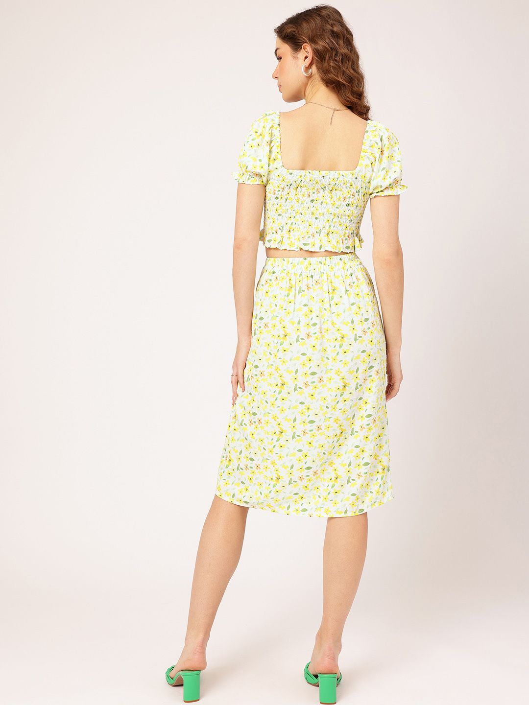 DressBerry Dobby Delight Ruched Floral Print Co-Ords