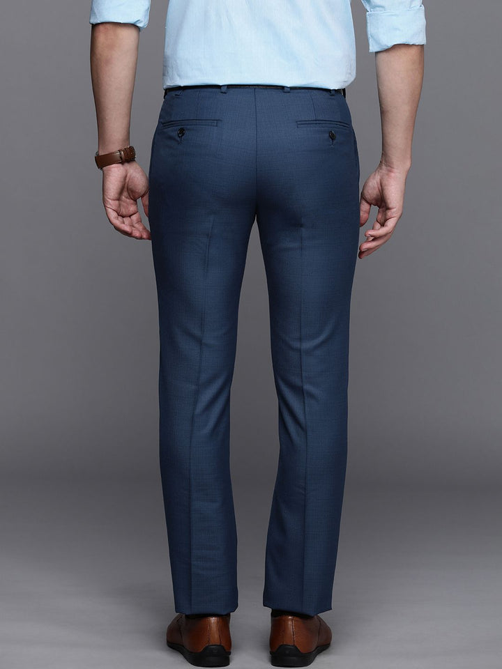 Raymond Men Solid Slim Fit Flat Front Formal Trousers