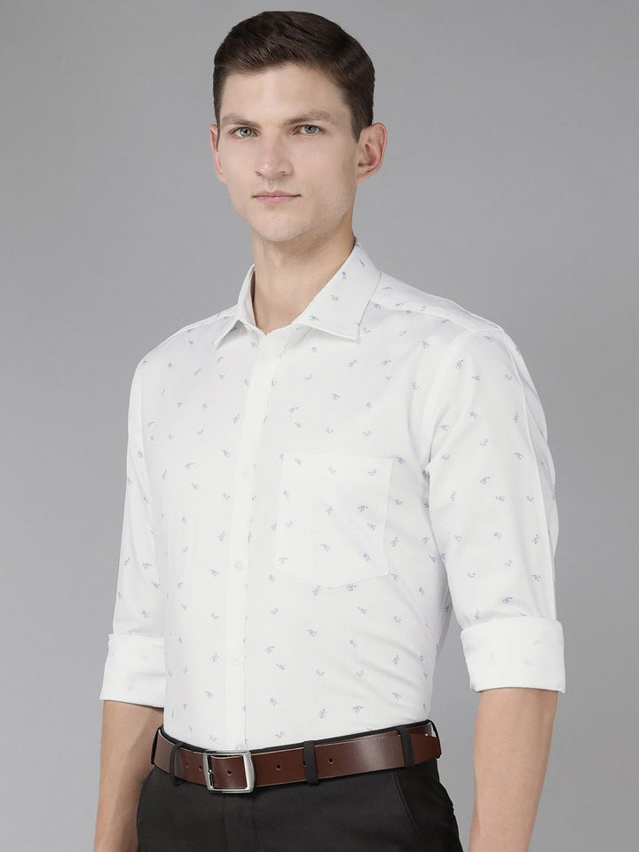 Park Avenue Men Slim Fit Floral Printed Pure Cotton Formal Shirt
