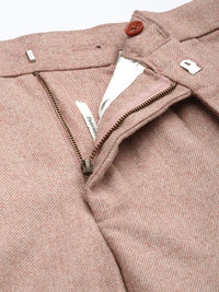 Mr Bowerbird Men Tailored Fit Textured Pleated Trousers