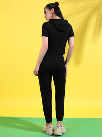 Campus Sutra Hooded Sweatshirt With Joggers