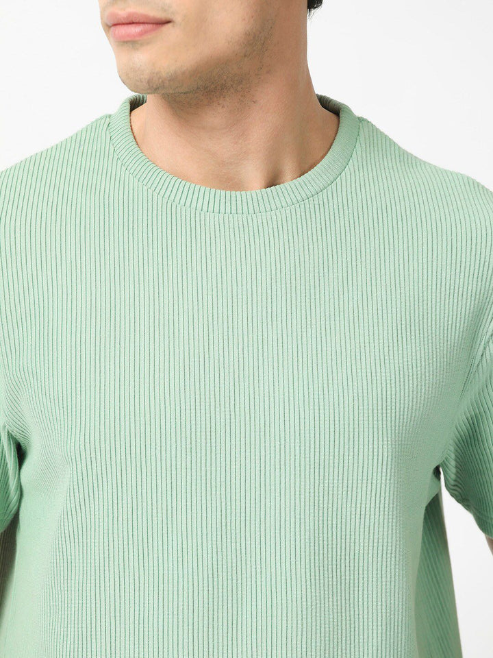 RARE RABBIT Men Bree Round Neck Cotton Slim Fit T-Shirt