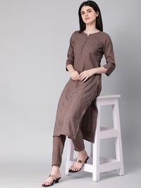 KALINI Striped Straight Kurta with Trousers