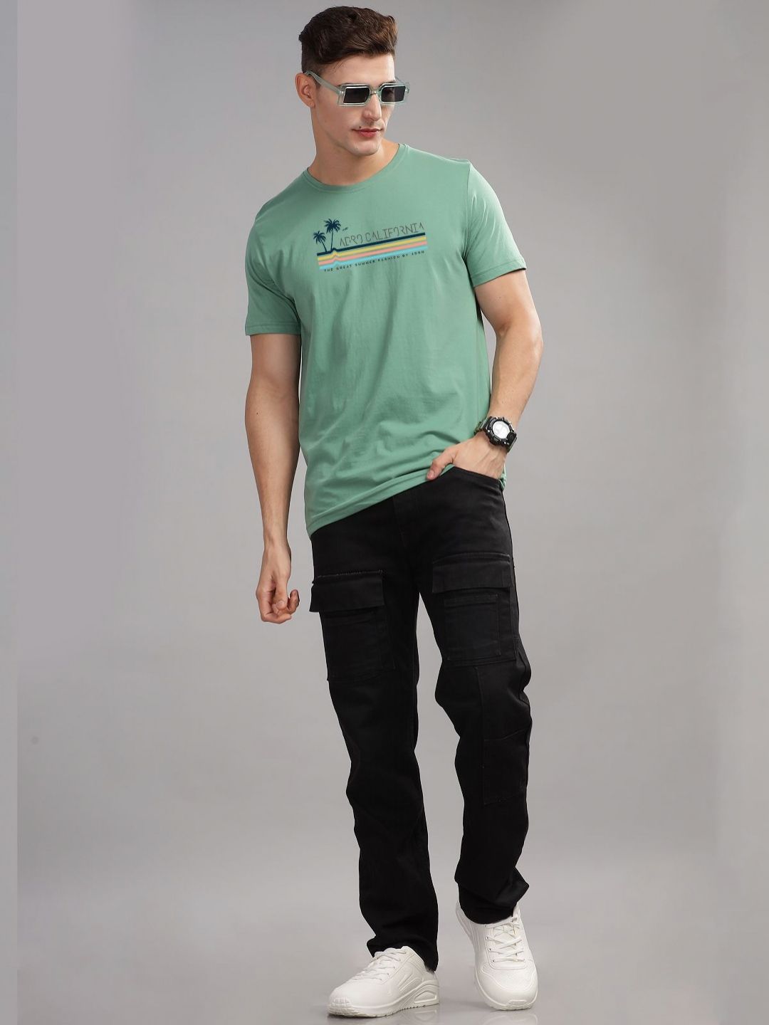 ADRO Men Printed Cotton T-shirt
