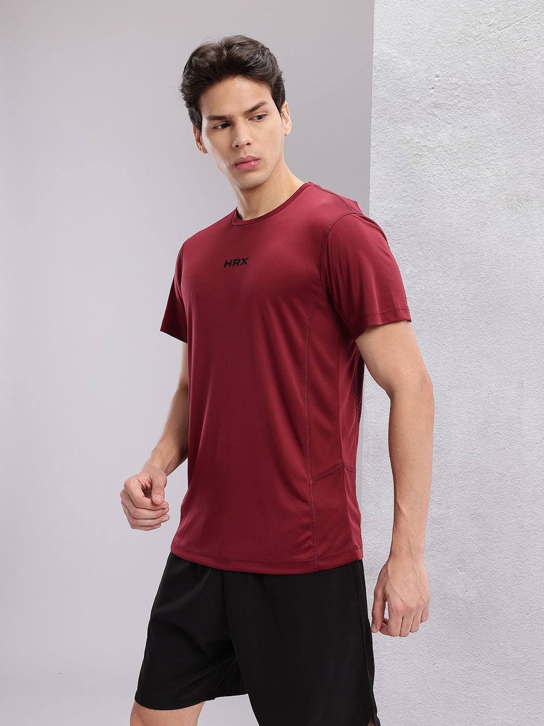 HRX by Hrithik Roshan Men Geometric Printed Rapid-Dry Training T-shirt