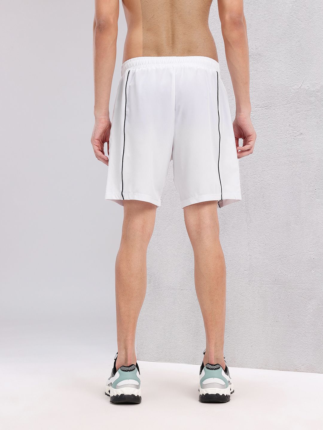 HRX by Hrithik Roshan Men Brand Logo Printed Mid-Rise Training Shorts with Contrast Piping