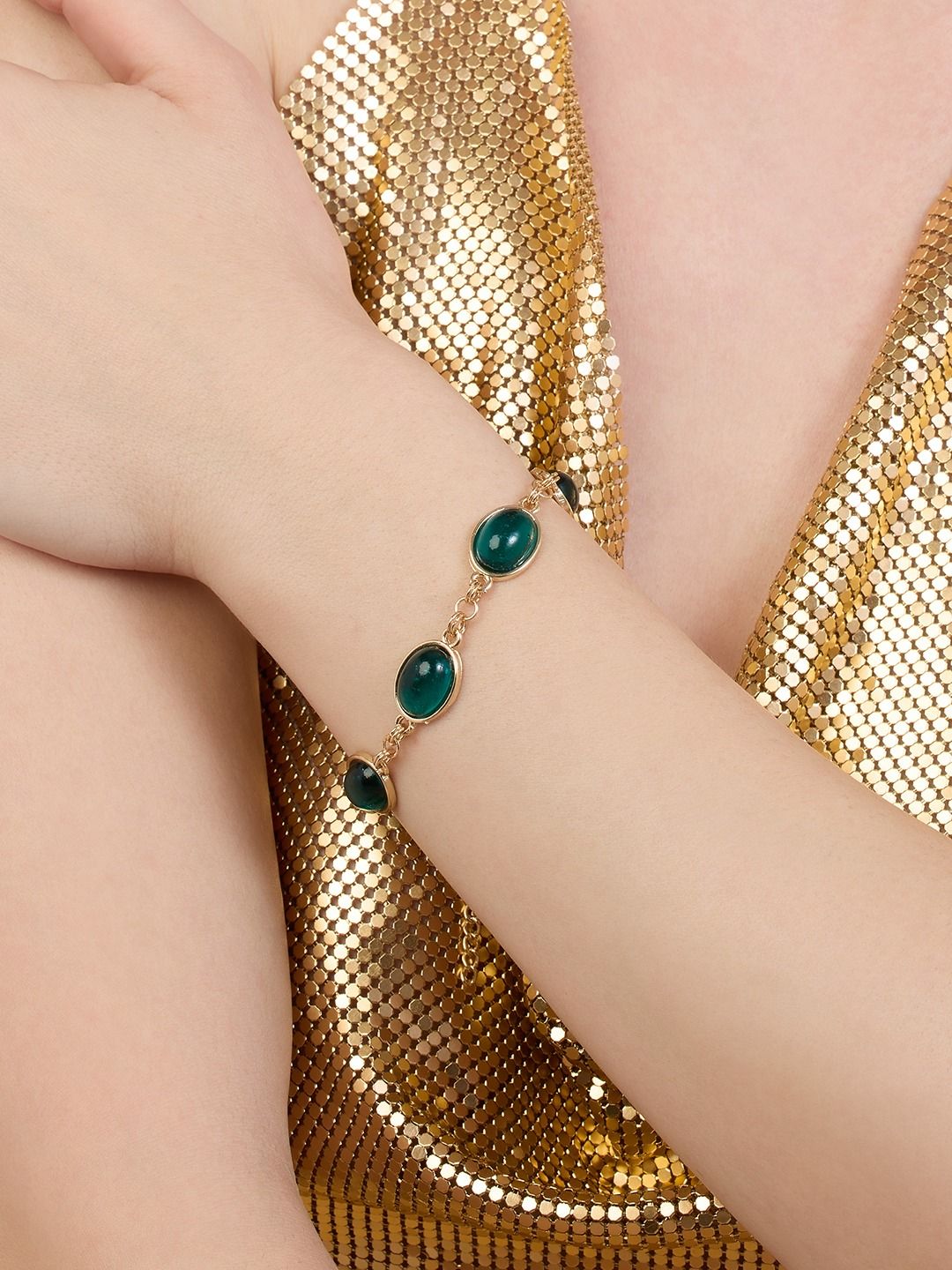 Gelang Sarung Batu Tiruan Zaveri Mutiara Bersalut Emas