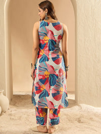 Indo Era Women Printed Regular Pure Cotton Kurta with Trousers