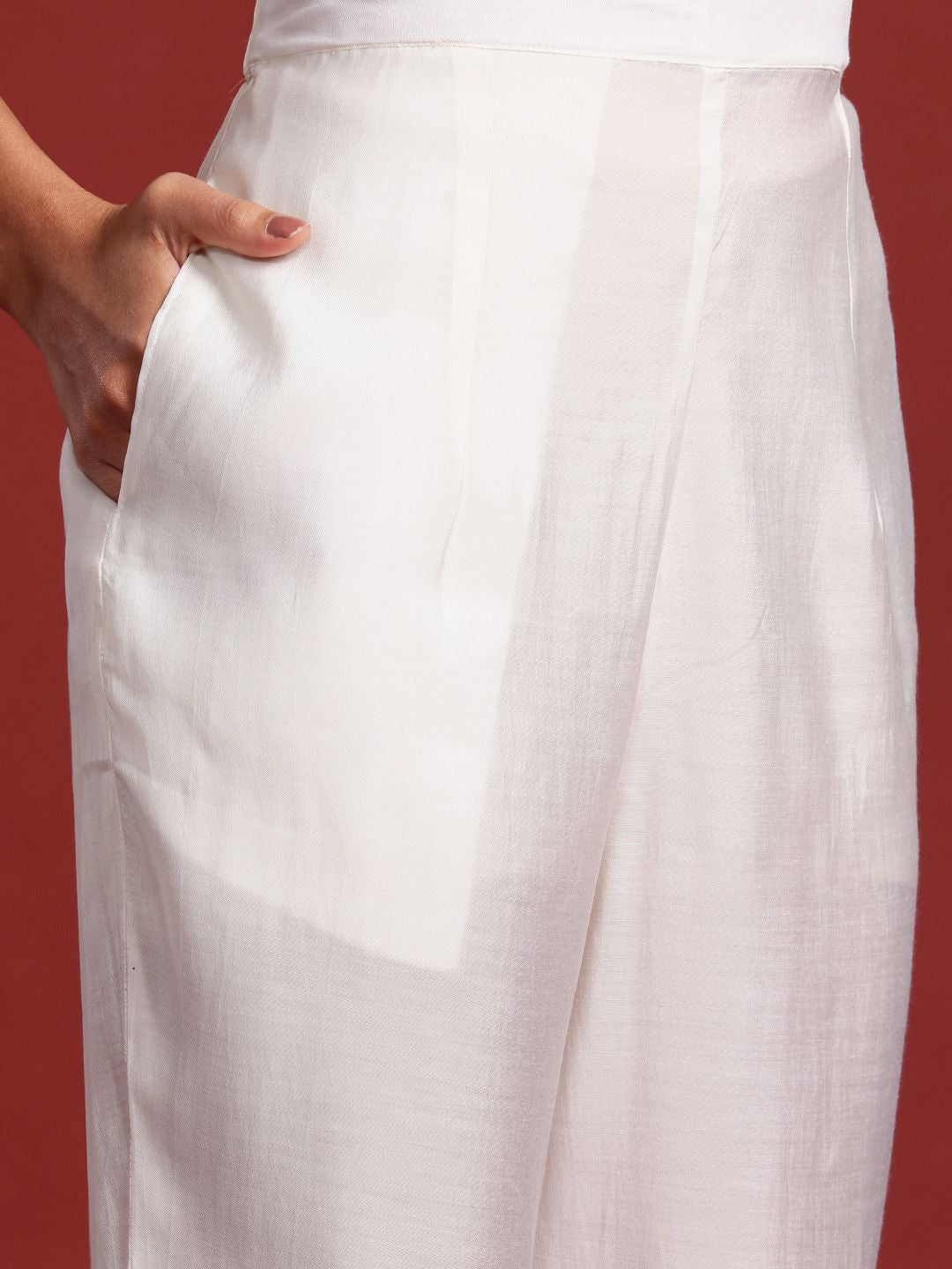 Indo Era Floral Embroidered Thread Work Kurta With Trousers & Dupatta