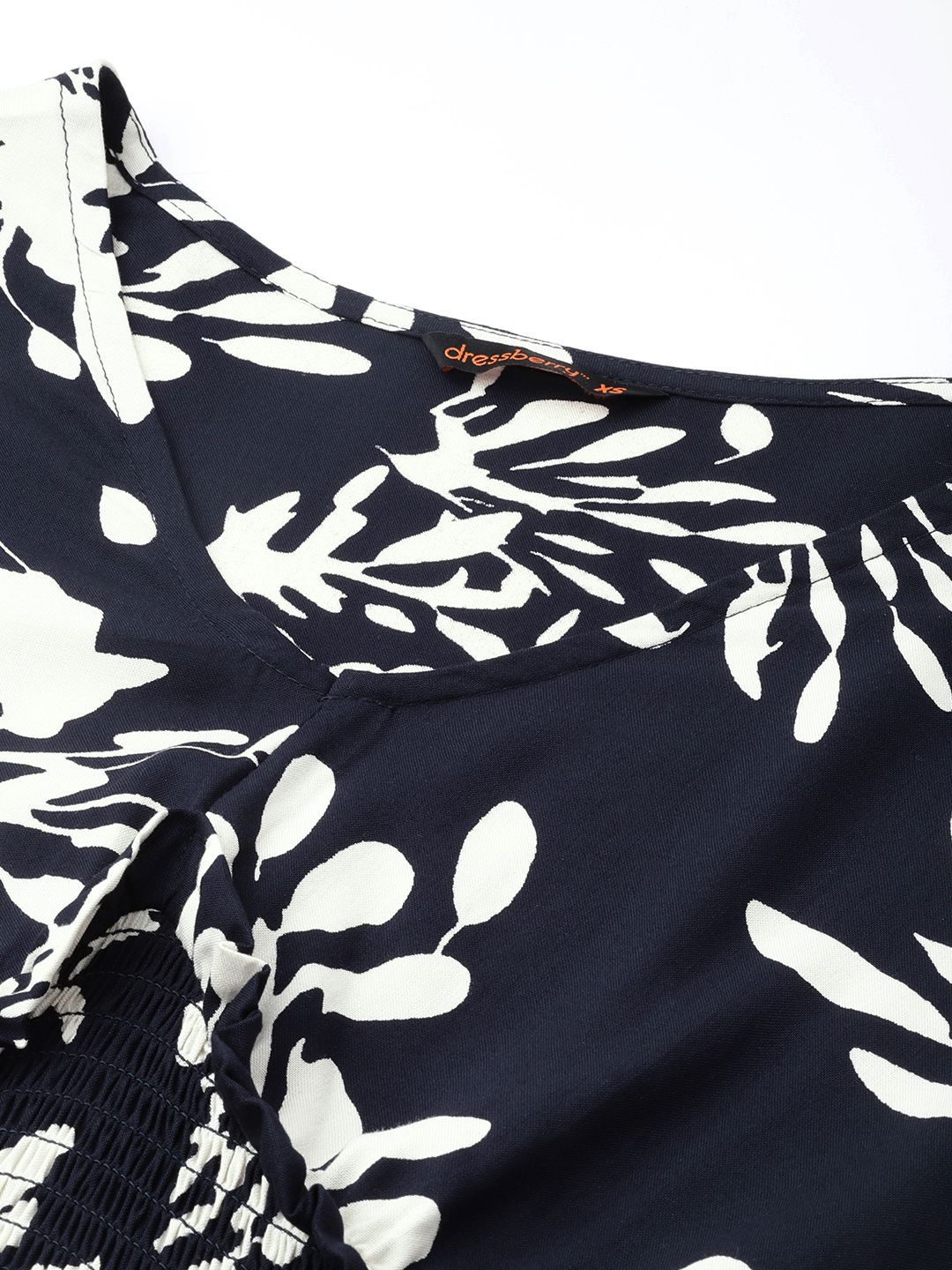 DressBerry Vacation-Inspired Tropical Print V-Neck Peplum Top