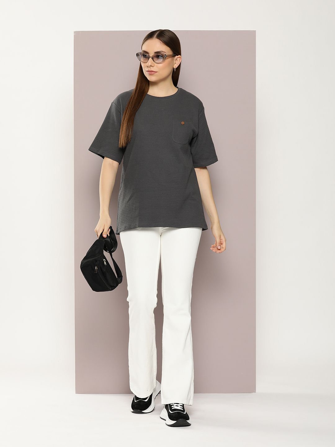 DILLINGER Women Pure Cotton  Oversized T-shirt