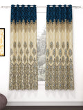 Story@home Blue & Brown 2 Pieces Ethnic Motifs Window Curtain