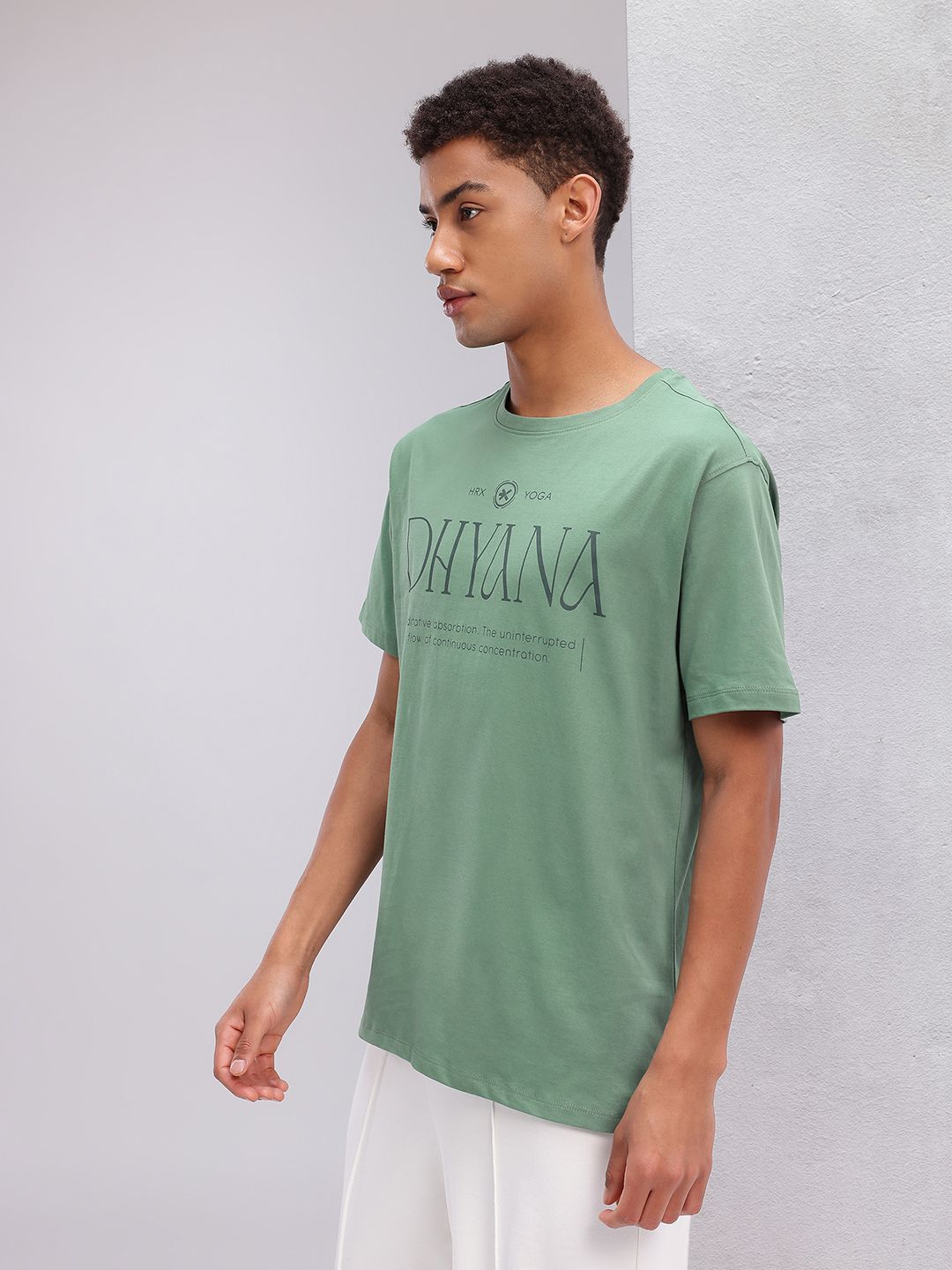 HRX by Hrithik Roshan Typography Printed  Pure Cotton Yoga T-shirt