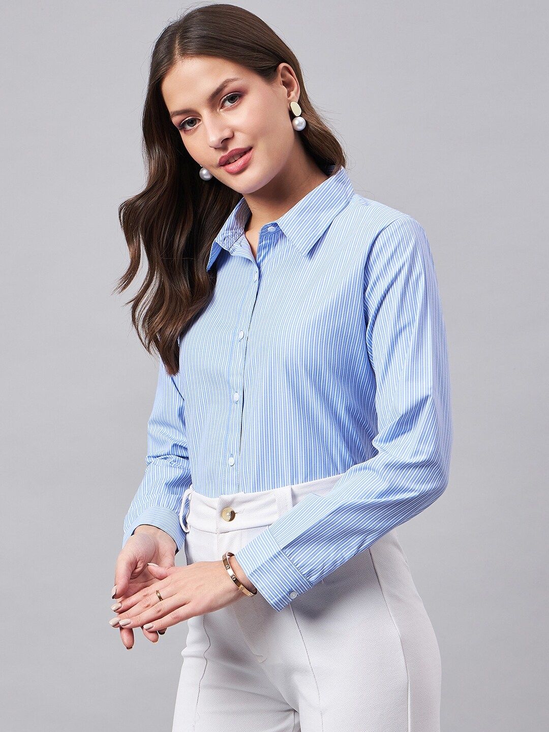 Style Quotient Smart Vertical Stripes Formal Shirt