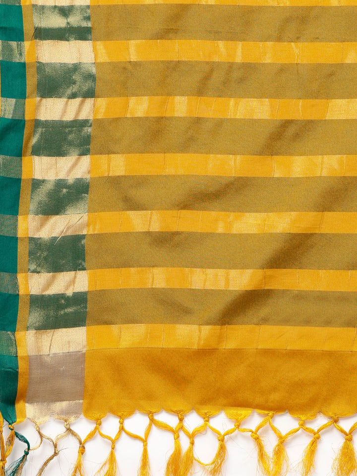 Saree mall Mustard Yellow Solid Saree