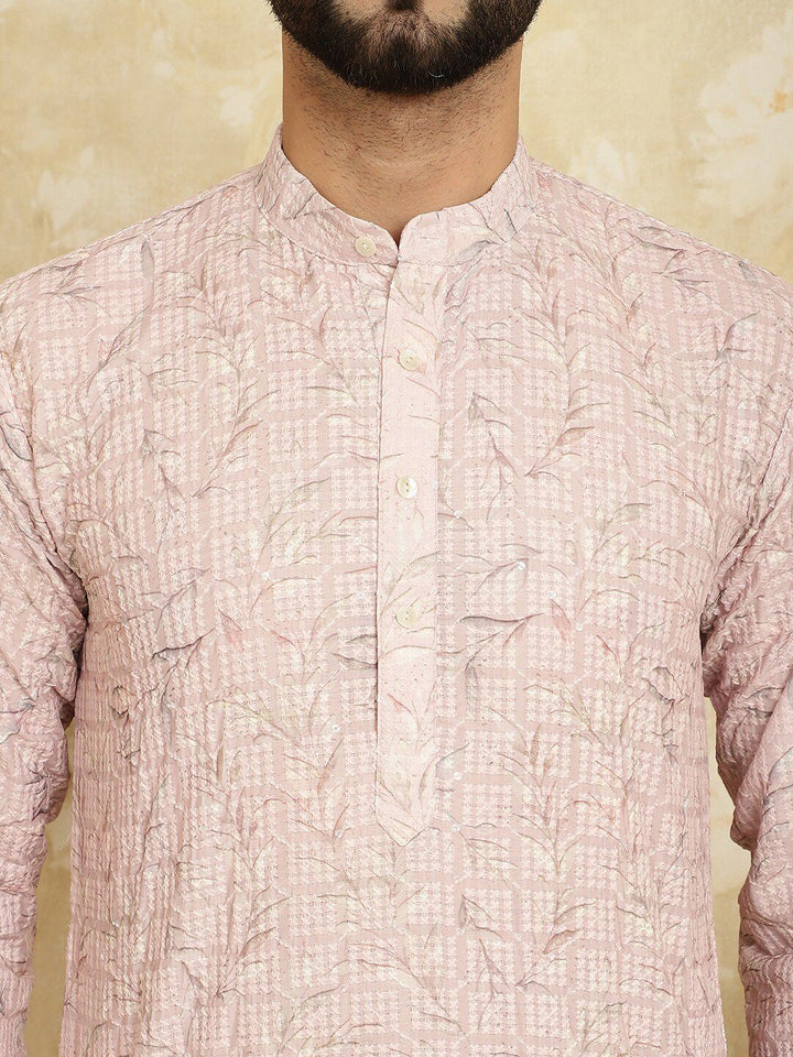 SOJANYA Floral Printed Thread Work Pure Cotton Kurta with Churidar