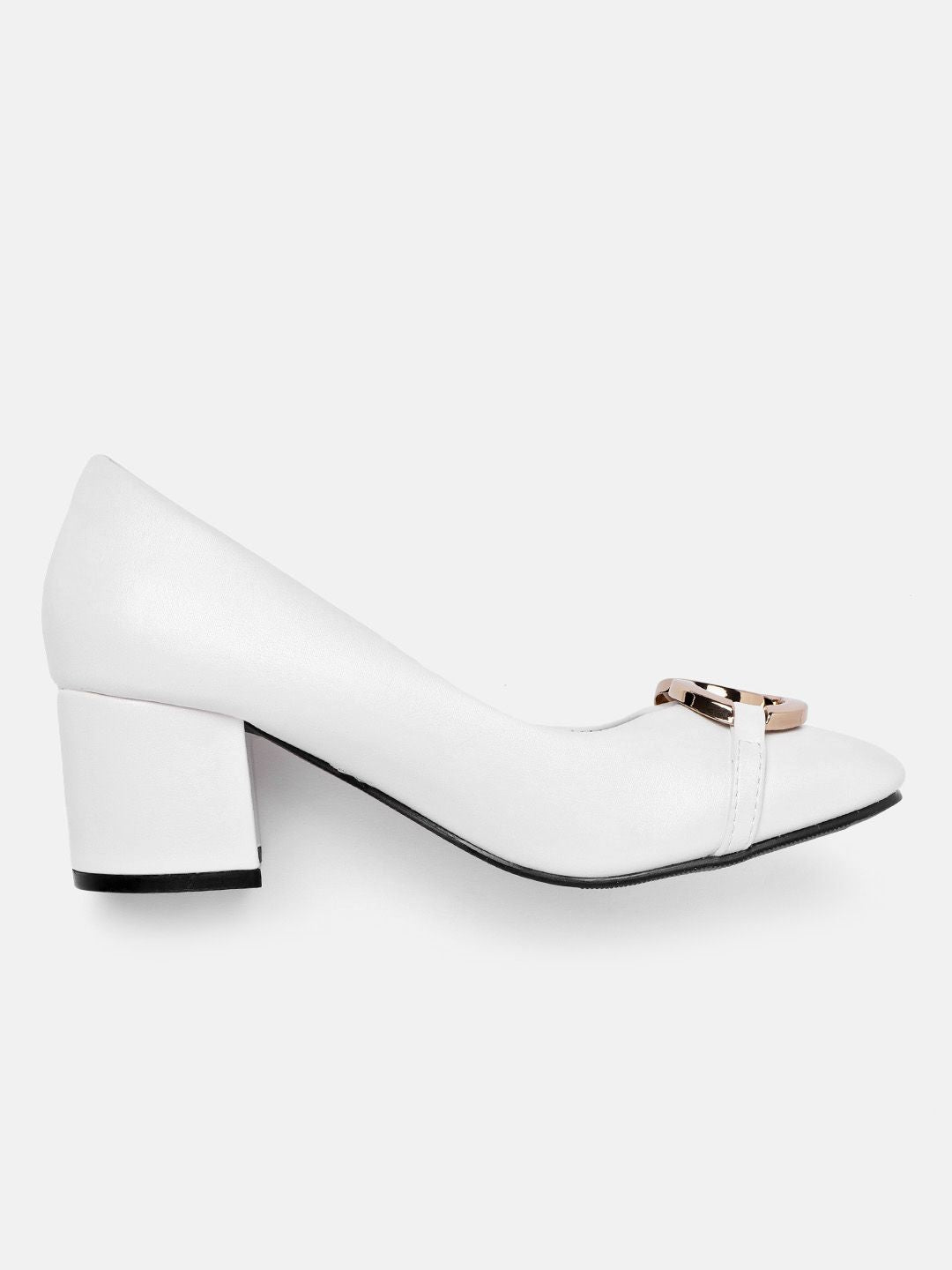 Lino Perros Women Metallic Detail Block Heel Pumps