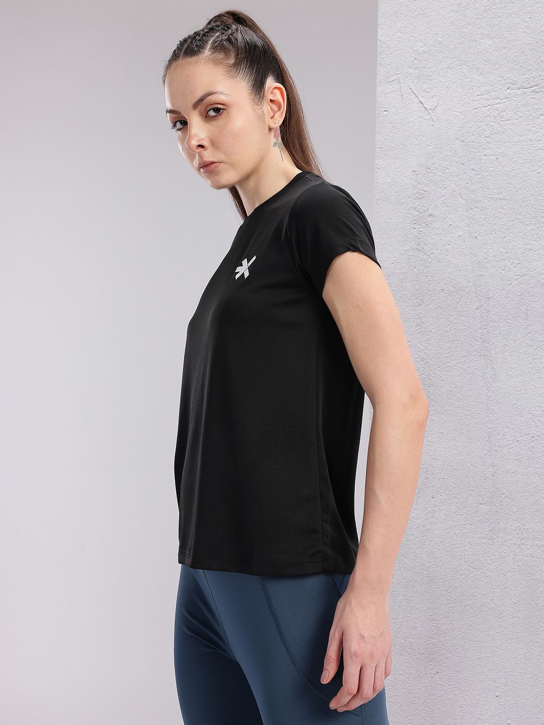 HRX by Hrithik Roshan Women Brand Logo Detail Rapid-Dry Running T-shirt