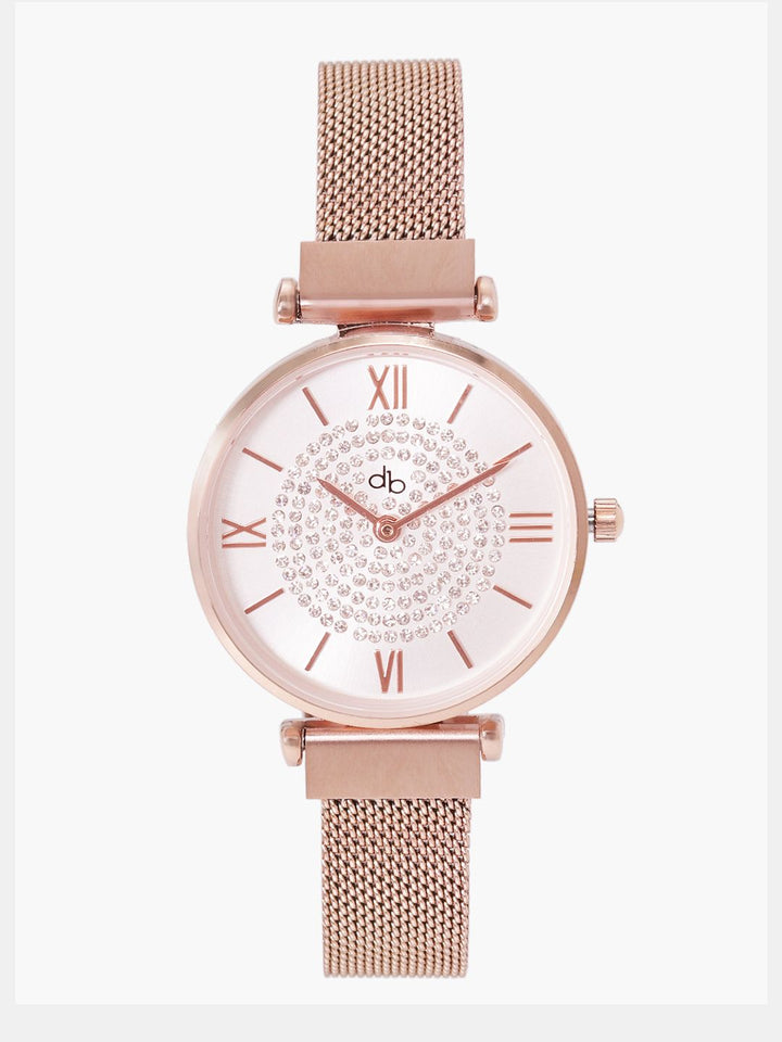 DressBerry Women Rose Gold-Toned Analogue Watch MFB-PN-LB-1236