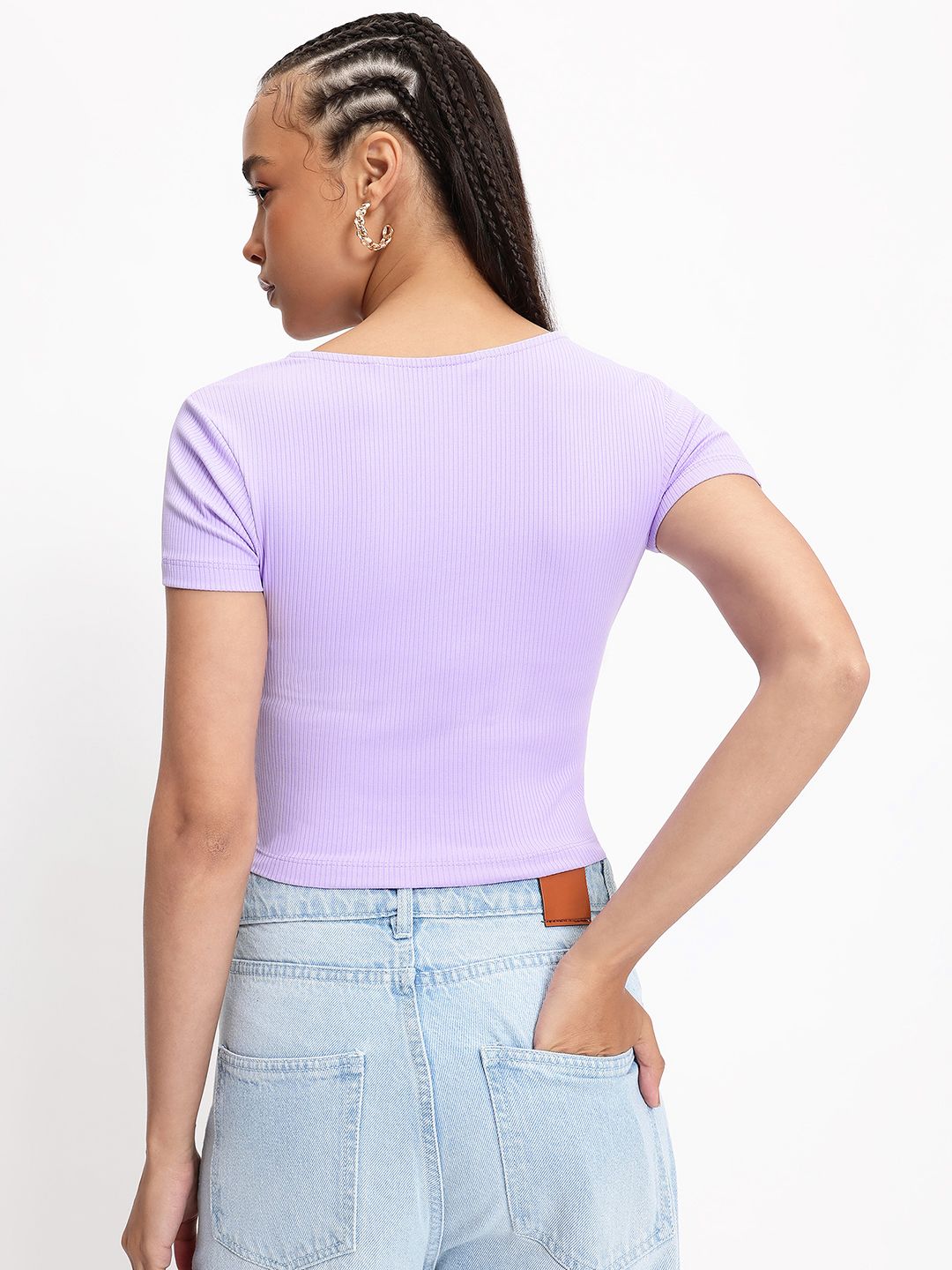 DressBerry Boss Babe Twist Wrap Style Ribbed Top