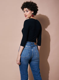 SASSAFRAS BASICS Ribbed Round Neck Bodysuit