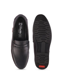 Red Chief Men Black Leather Formal Loafers