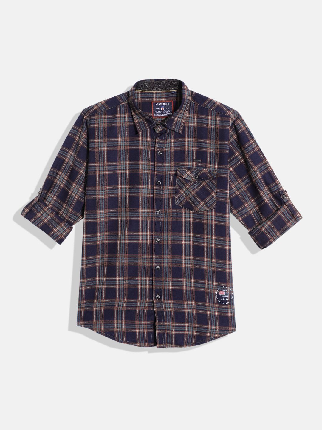 Monte Carlo Boys Tartan Opaque Checked Casual Smart Fit Shirt