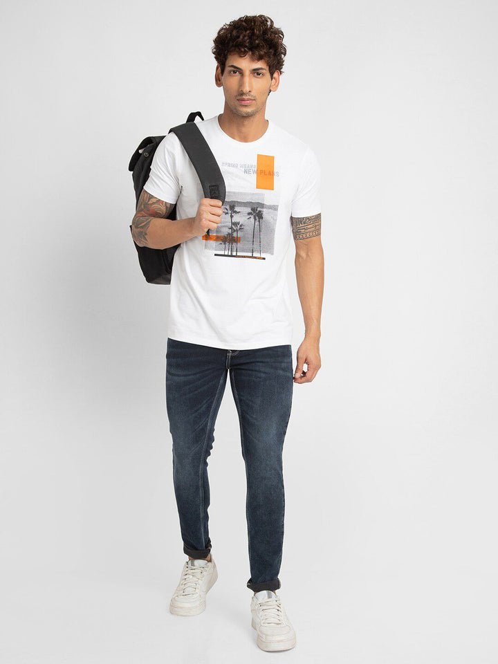 SPYKAR Men Graphic Printed Slim Fit T-shirt