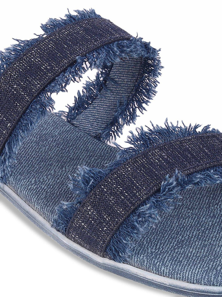 Metro Women Frayed Open Toe Flats
