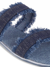 Metro Women Frayed Open Toe Flats