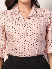 Style Quotient Women Polka Dot Printed Shirt Style Top