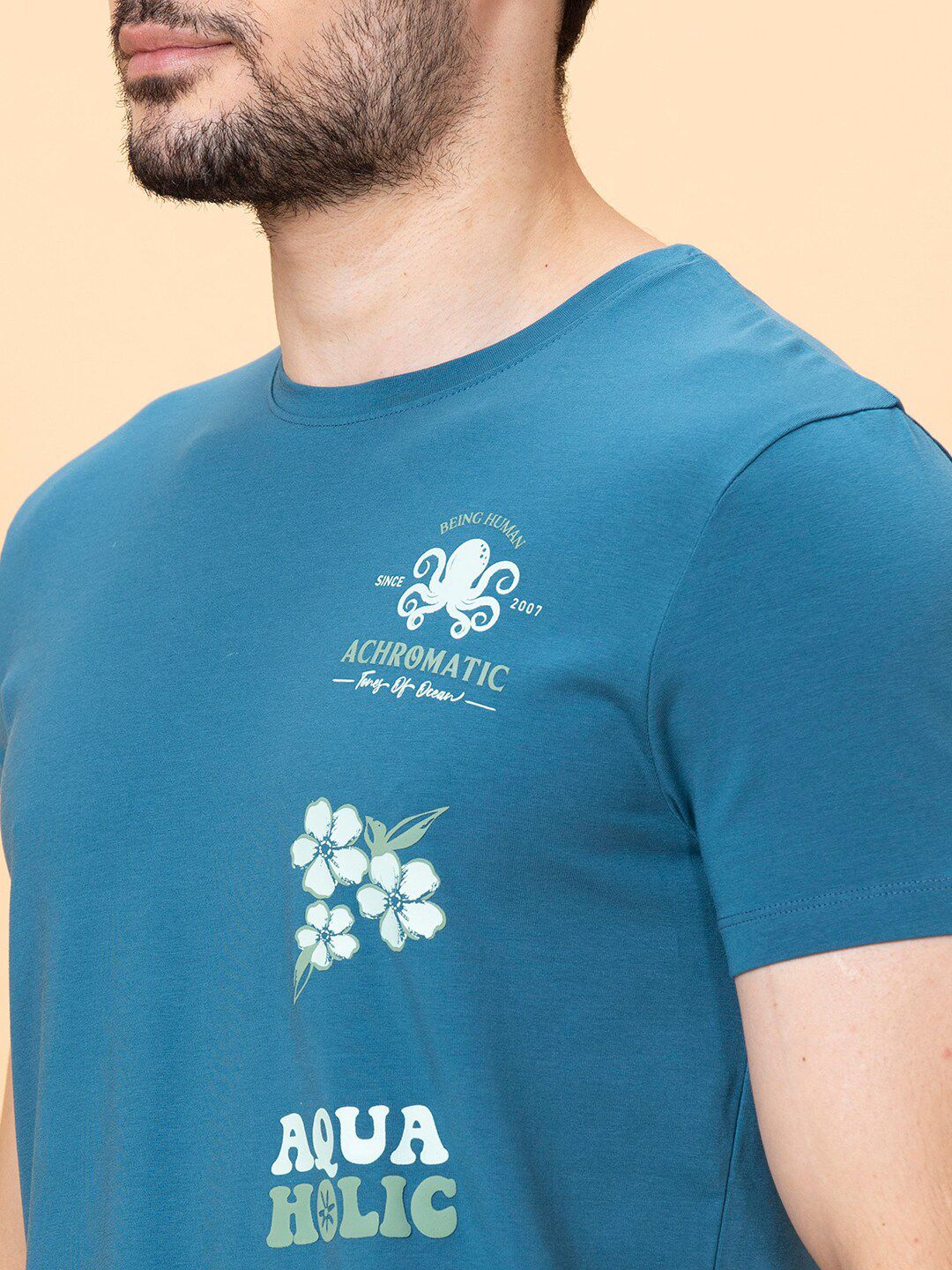 Being Human Printed Cotton Casual T-shirt