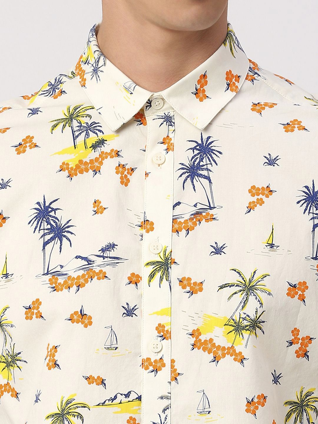 Being Human Men Slim Fit Floral Printed Opaque Casual Shirt