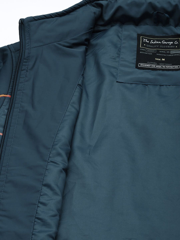 The Indian Garage Co Men Typographic Print Zip-Front Biker Jacket