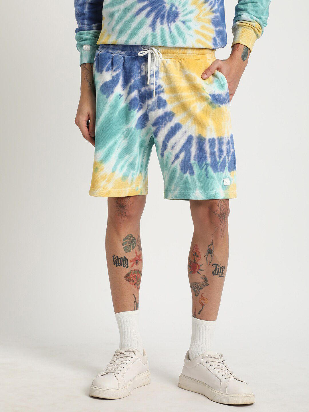 THE BEAR HOUSE Men Tie and Dye Pure Cotton Shorts