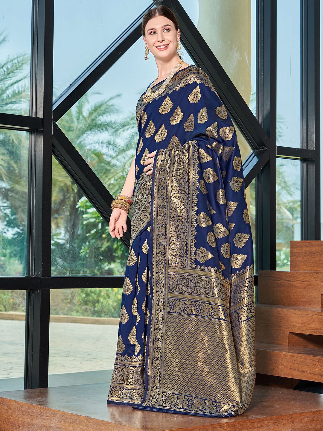 KALINI Ethnic Motifs Zari Banarasi Saree