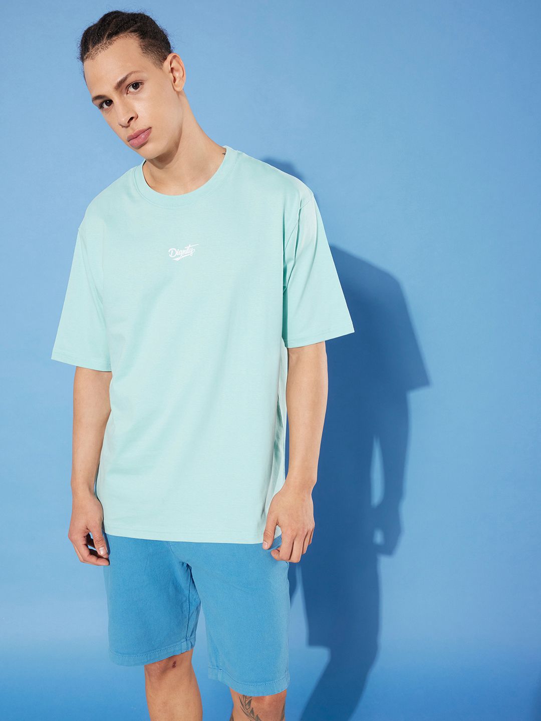 Difference of Opinion Men Pure Cotton Printed Oversized T-shirt