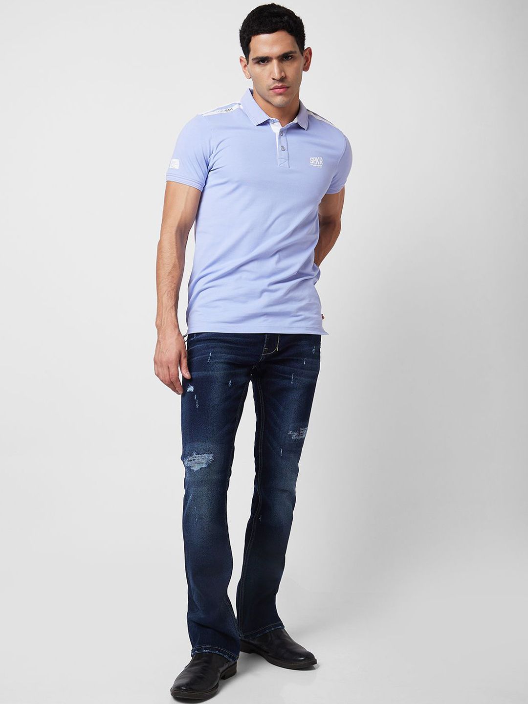 SPYKAR Men Bootcut Mildly Distressed Heavy Fade Jeans