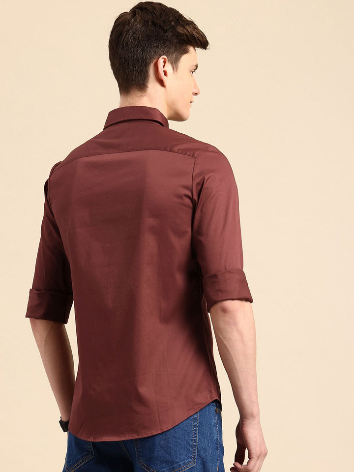 Being Human Slim Fit Button-Down Collar Casual Shirt