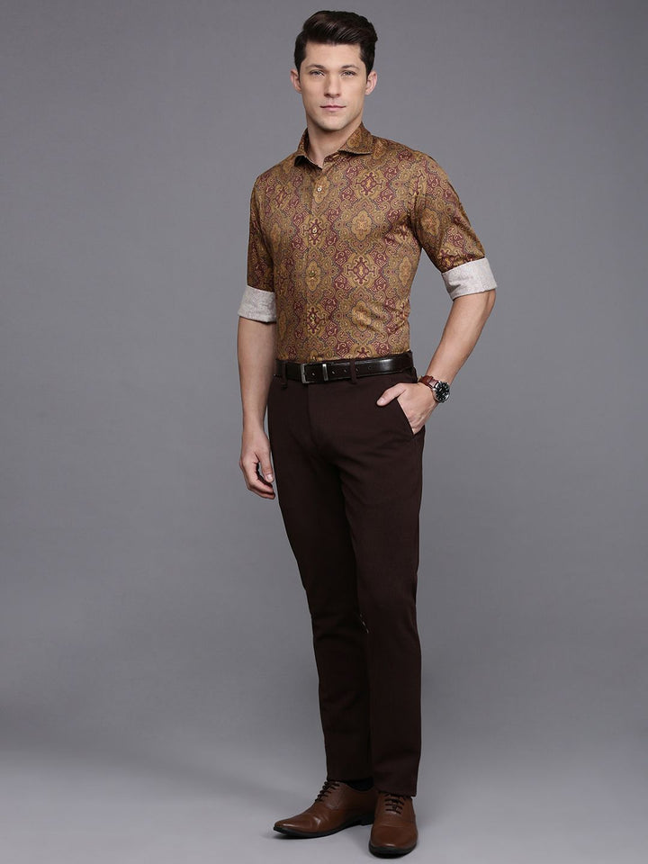 Raymond Pure Cotton Contemporary Fit Opaque Printed Formal Shirt