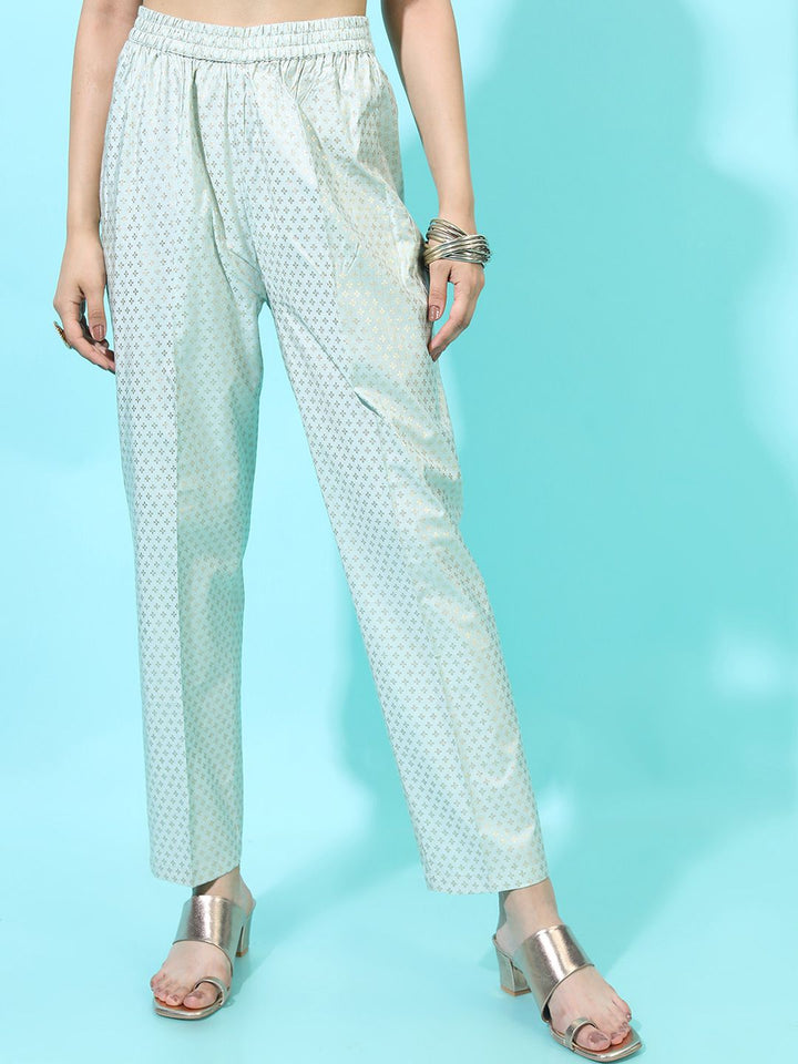 Vishudh Women Ethnic Motifs Printed Casual Regular Trousers