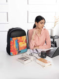 ZOUK Printed Vegan Leather 16 Inch Laptop Backpack with Compression Straps