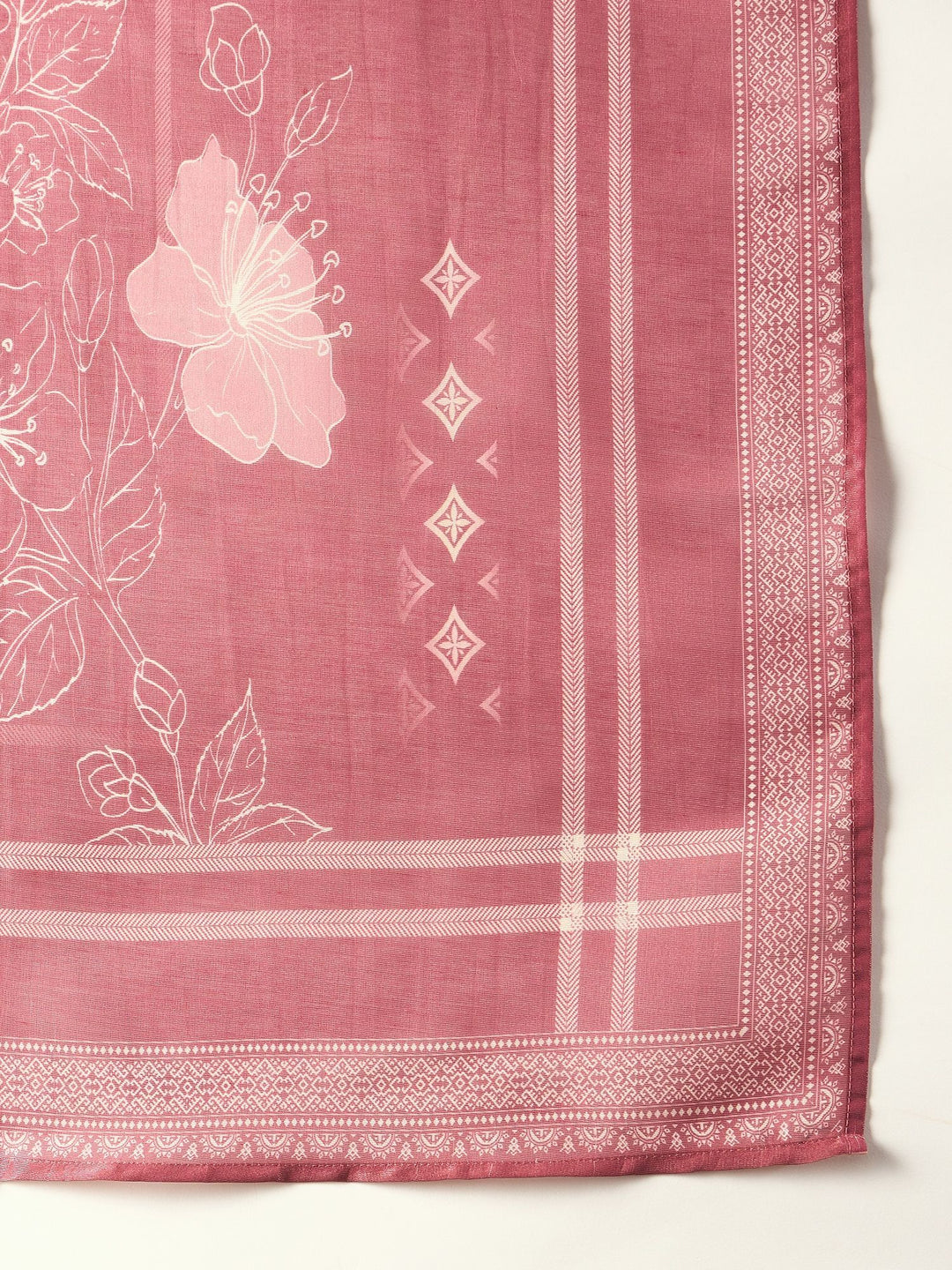Indo Era Floral Printed Sequinned Straight Kurta With Trousers And Dupatta
