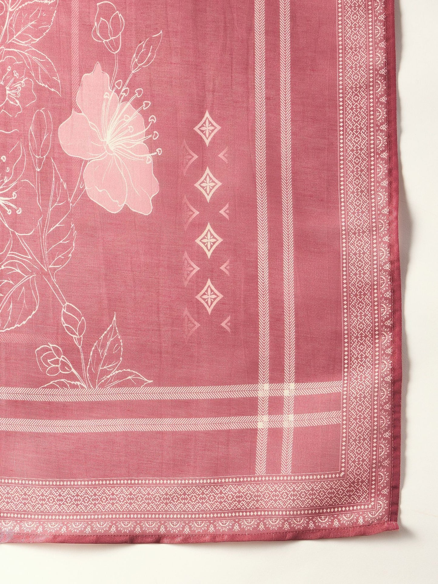 Indo Era Floral Printed Sequinned Straight Kurta With Trousers And Dupatta