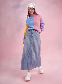 DressBerry Colourblocked Turtle Neck Pullover