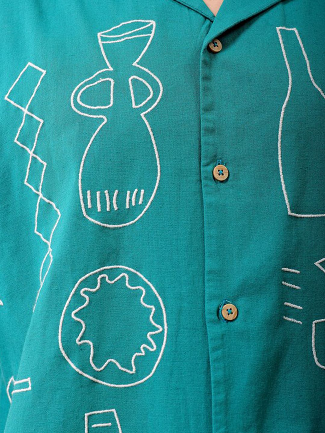 The Indian Garage Co Men Relaxed Fit Embroidery Resortwear Shirt