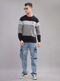 ADRO Men Colourblocked Round Neck T-shirt