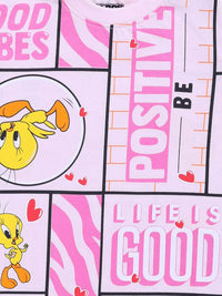Happy Faces Girls Tweety Printed Pure Cotton T-shirt
